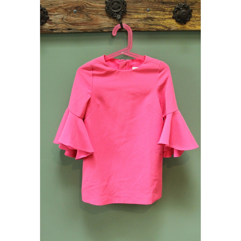 Milly Minis Hot Pink Bell Sleeve Dress‎ Girl's Size 5 Made in USA